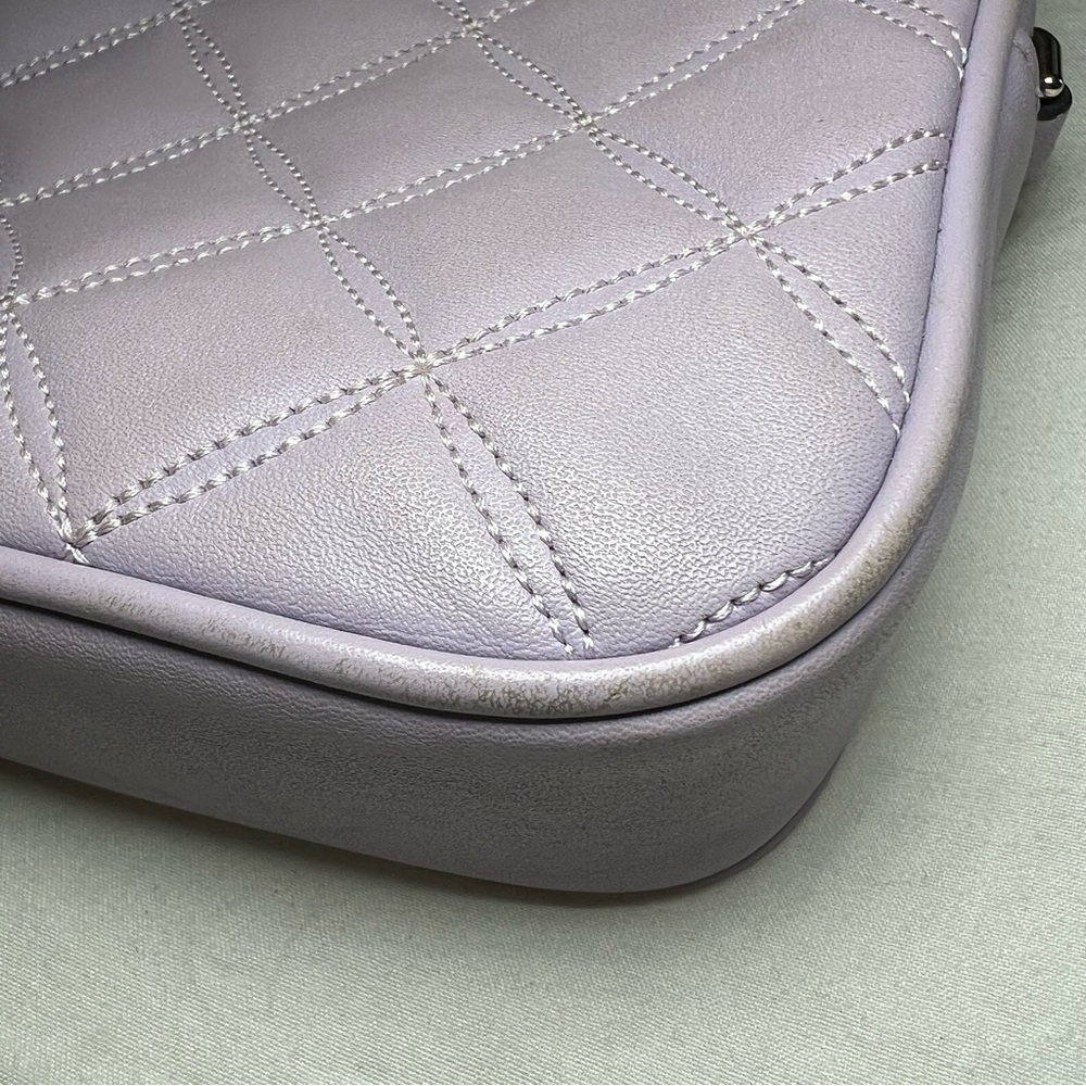 Kate Spade Carey Mini Quilted Crossbody Purse Chain Strap - Lilac / Light Purple - Picture 9 of 16